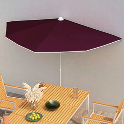vidaXL Demi-parasol rouge bordeaux 180x90 cm