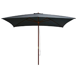 vidaXL Parasol d'extérieur avec mât en bois - Anthracite 200x300 cm
