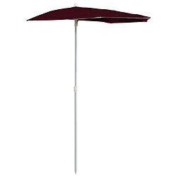 vidaXL Demi-parasol rouge bordeaux 180x90 cm