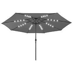VIDAXL Parasol extérieur LED 400 cm Anthracite