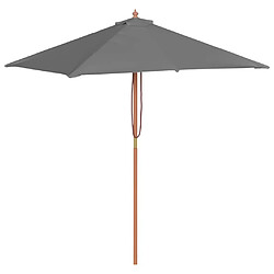 Vidaxl Parasol avec Mât en Bois 150x200 cm - Anthracite
