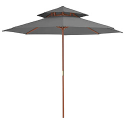 VIDAXL Parasol en bois - Anthracite