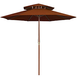 vidaXL Parasol à deux étages 270 cm - Terre cuite