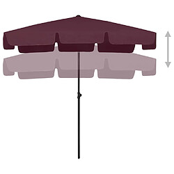 Avis VidaXL - Parasol de plage 200x125 cm Bordeaux