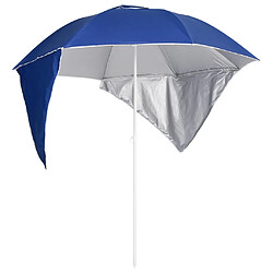 vidaXL Parasol de plage - Bleu 215 cm