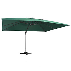 VidaXL - Parasol LED porte-à-faux 400 cm Vert