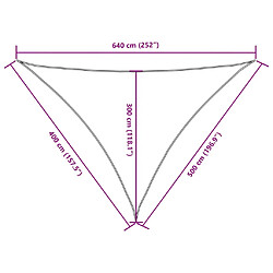 vidaXL Voile de parasol - Triangulaire 4x5x6,4 m - Blanc pas cher