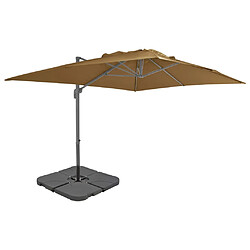 vidaXL Parasol de jardin avec base Taupe