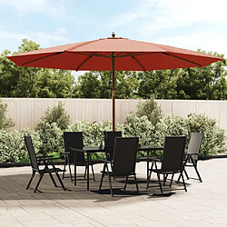 vidaXL Parasol avec Mât en Bois Terracotta