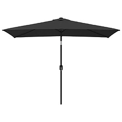 vidaXL Parasol avec mât en métal - 300x200 cm - Noir