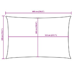 vidaXL Voile de parasol - Blanc - 3x6 m pas cher
