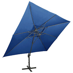 vidaXL Parasol de jardin porte-à-faux avec double toit bleu azuré