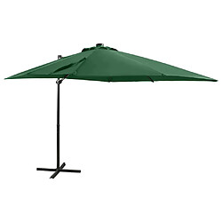 vidaXL Parasol de jardin - Porte-à-faux - Vert LED