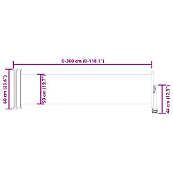 Auvent latéral vidaXL 60x300 cm - Gris pas cher