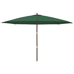 Avis vidaXL Bois/mât parasol vert 400 cm