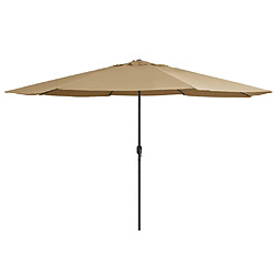 vidaXL Parasol avec mât métal - Taupe - 390 cm