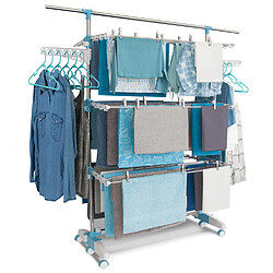 Idmarket MARKET Séchoir modulable - Blanc/Bleu