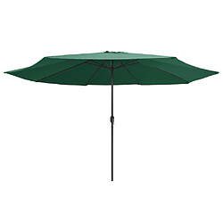 vidaXL Parasol avec mât en métal 390 cm Vert
