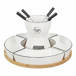 Cook concept Coffret à fondue avec support en bambou