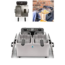 Livoo friteuse double électrique inox - 2 x 3 L