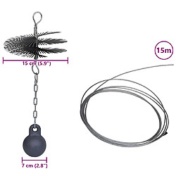 VidaXL Brosse cheminée ronde - 15 cm Dia. pas cher