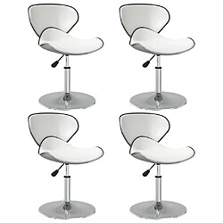 VIDAXL Lot 4 Chaises - Blanc Similicuir