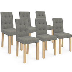 Idmarket Market Polga - Gris - Lot de 6