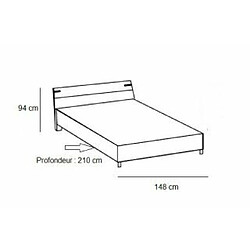 Inside 75 Chambre complète lit et chevets - Graphite