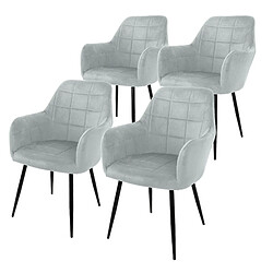 ECD Germany Lot de 4 Chaises S. Manger - Gris