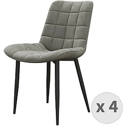 Moloo SACHA-Chaise en Velours Gris Carbone et métal noir (x4)