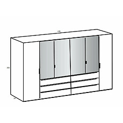 Inside 75 Chambre complète Girbo - Blanc et chêne pas cher