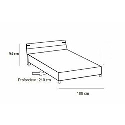 Inside 75 Lit 2 places avec chevets - Multicolore