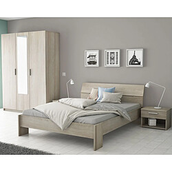Dansmamaison Chambre Oda 140x190/200 cm chêne clair