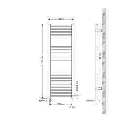 ECD Germany Radiateur Électrique 400x1200 mm - Chrome 900W