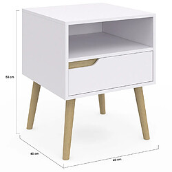 Idmarket MARKET Lot de 2 Tables de Chevet HELSINKI pas cher