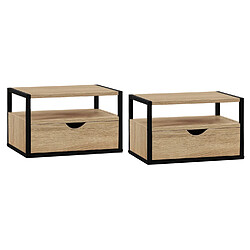 Idmarket Market Lot de 2 tables de chevet DETROIT