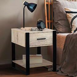 Idmarket MARKET Tables de chevet bois/noir