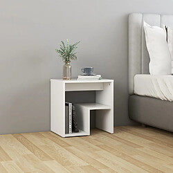 vidaXL Table de Chevet - Blanc