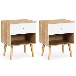 Idmarket MARKET Lot de 2 Tables de Chevet - Scandinave