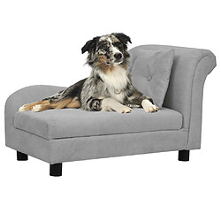vidaXL Canapé pour chien Gris - 83x44x44 cm