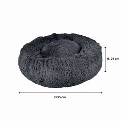 Toilinux Coussin doux et rond Snow pour chien et chat - Gris anthracite - Diam 95 cm pas cher
