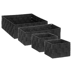 Lot de 4 Paniers de Rangement Déco 28cm Noir