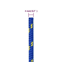 vidaXL Corde de bateau 4 mm - Bleu 50 m pas cher