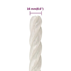 vidaXL Corde de travail 16 mm 50 m Polypropylène pas cher