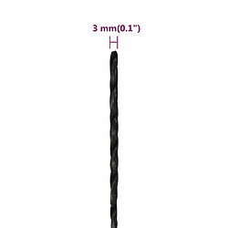 vidaXL Corde de travail 3 mm - 100 m - Noir pas cher