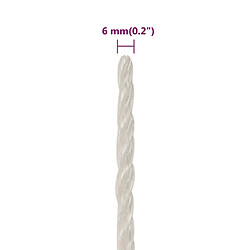 vidaXL Corde de travail Blanc 6 mm 500 m pas cher