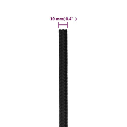 vidaXL Corde Bateau Noir 10 mm 100 m pas cher