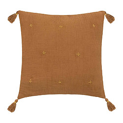 Atmosphera Coussin de chaise brodé rectangulaire Starke - 40 x 40 cm - Cannelle