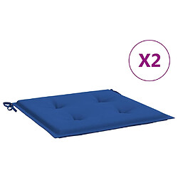 VidaXL - Coussins de chaise jardin bleu royal 40x40 cm lot de 2