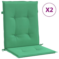 vidaXL - Coussins de chaise dossier bas - Lot de 2 vert